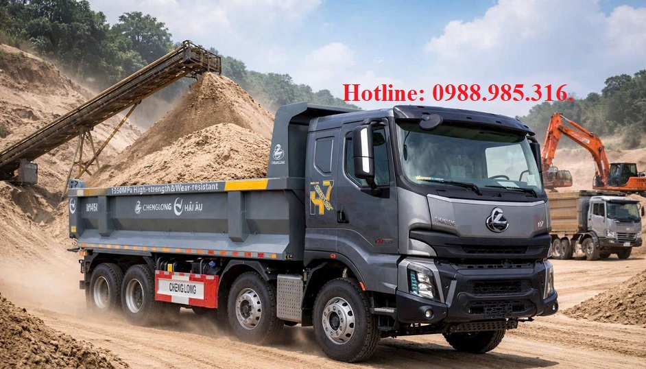 XE TẢI BEN 4 CHÂN CHENGLONG H7 390HP (8X4) CẦU DẦU
